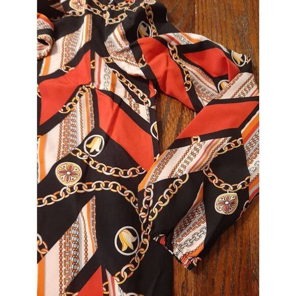 New Small Undear Lantern Long Slerve Bow Tie Dressy Top Shirt Blouse NWT - Picture 4 of 4